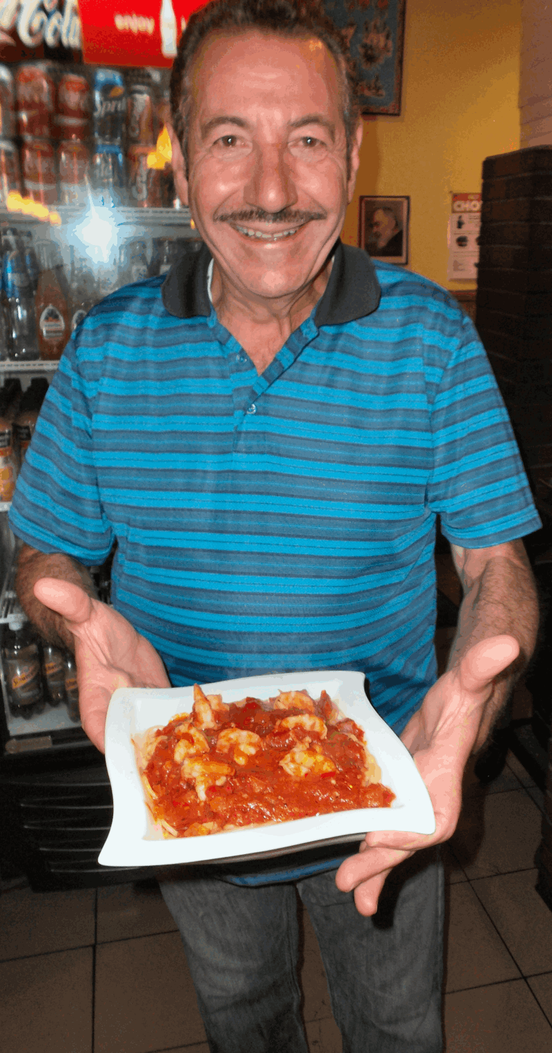 Rosario with shrimp parmigiana